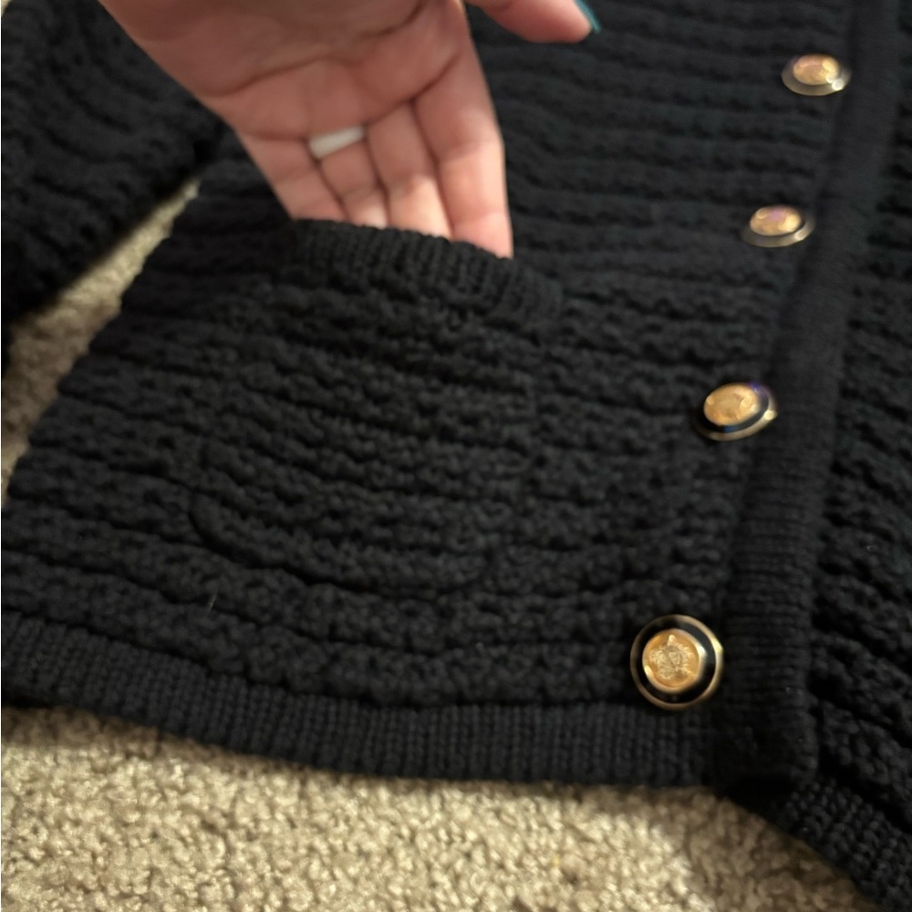 Dress Forum Black Knitted Sweater With Buttons Size Small - Picture 4 of 10
